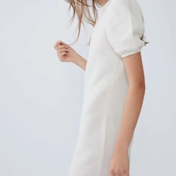 NWT- ZARA TEXTURED MATERIAL MINI DRESS SIZE S - Picture 6 of 7